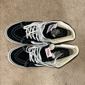 Vans Black and White High-Top Sneakers